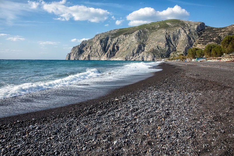 1. Melhores praias em Santorini para ir com crianças: Praia de Kamari