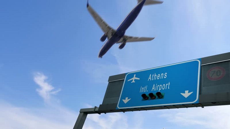 Avião no Aeroporto Internacional de Atenas