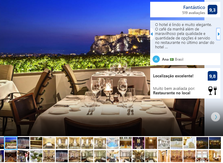 Restaurante do Hotel Grande Bretagne em Atenas
