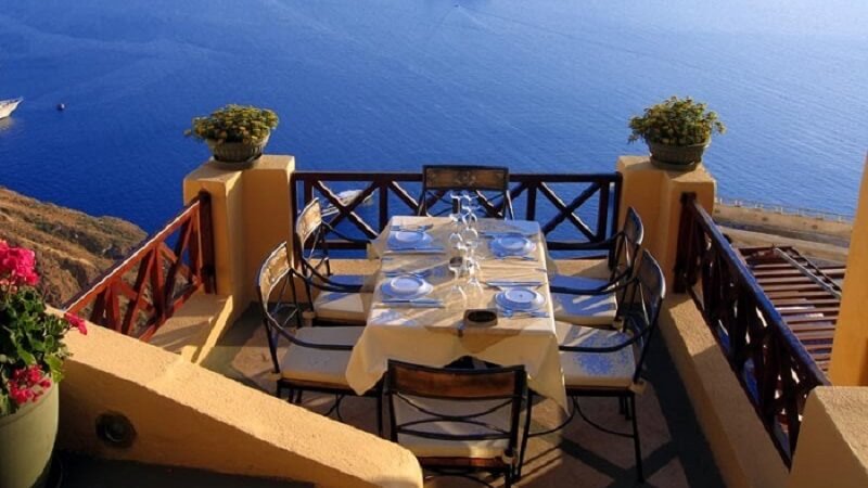 Restaurante em Santorini