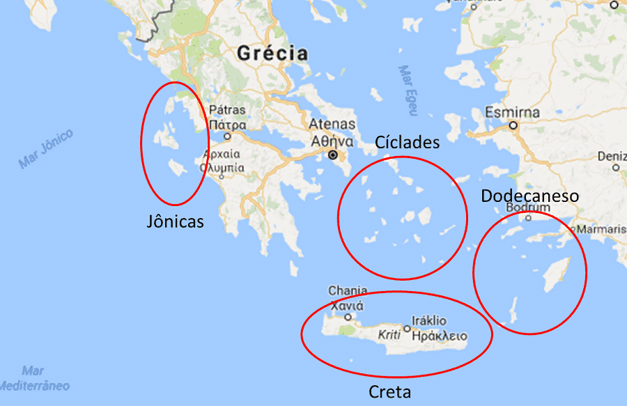 Divisão de ilhas gregas