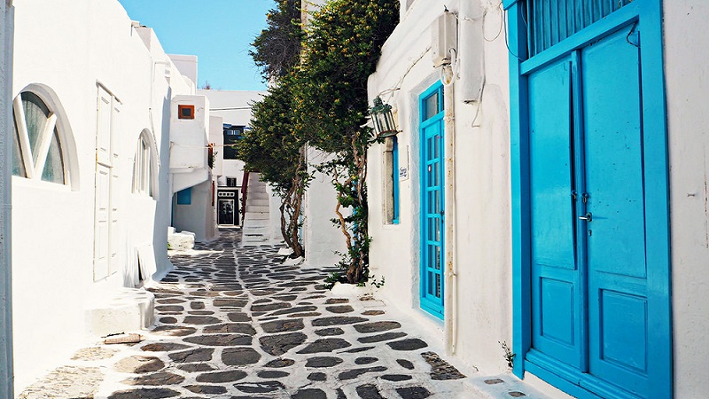 Vila de Santorini na Grécia