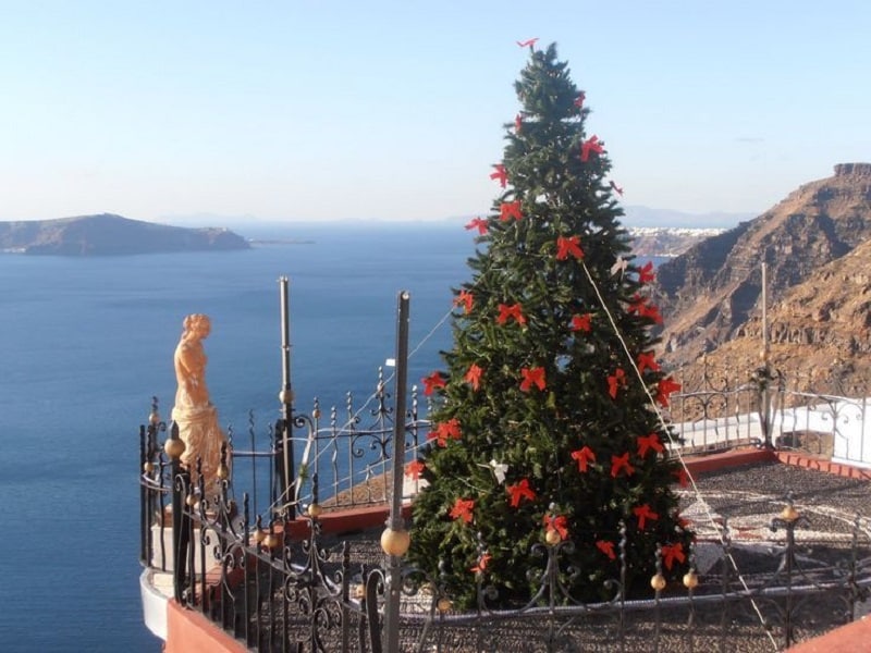 Árvore de Natal em Santorini