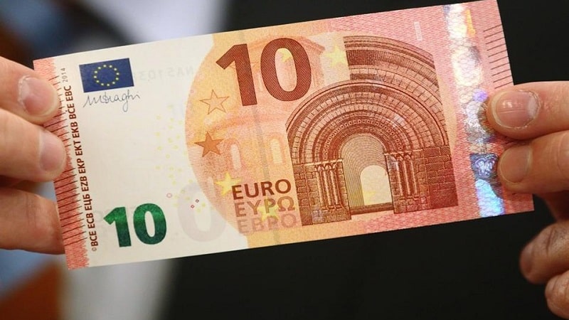 Nota de euro na Grécia