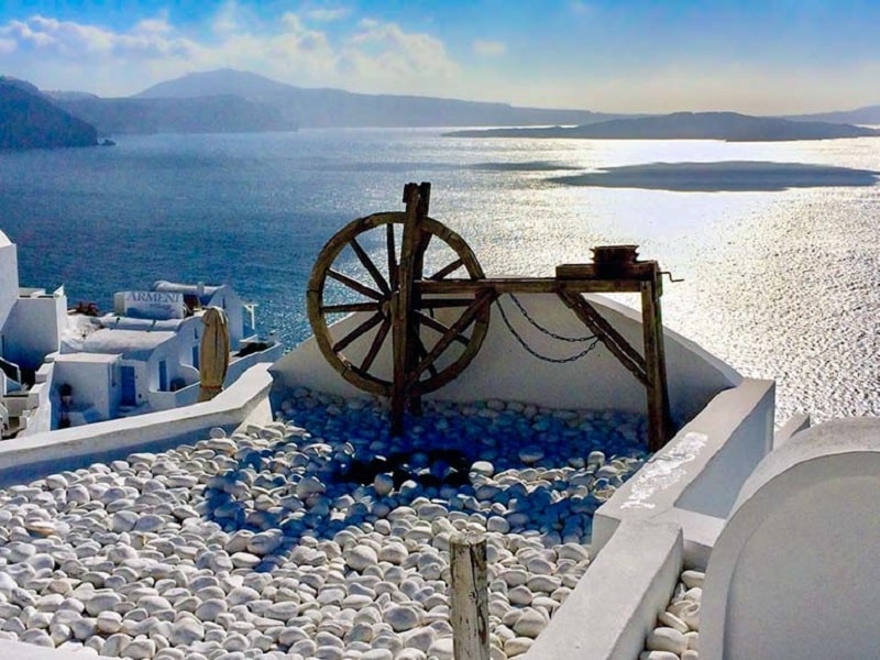 Ilha grega no inverno