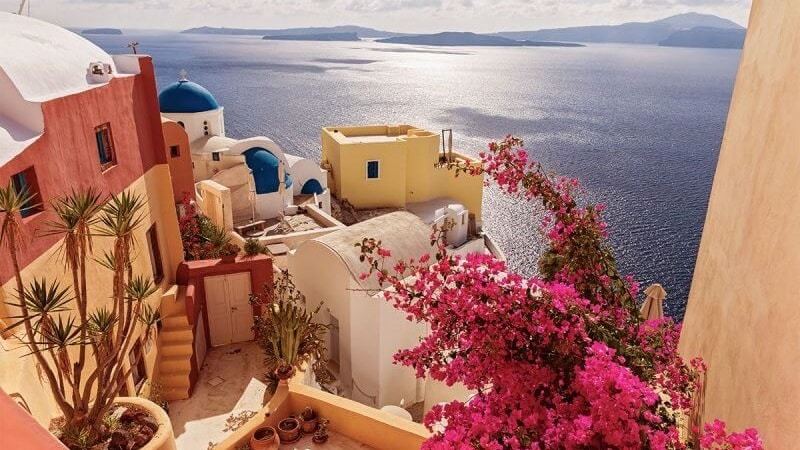 Santorini na Grécia