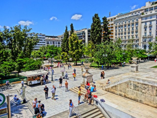 Movimentação na praça Syntagma em Atenas