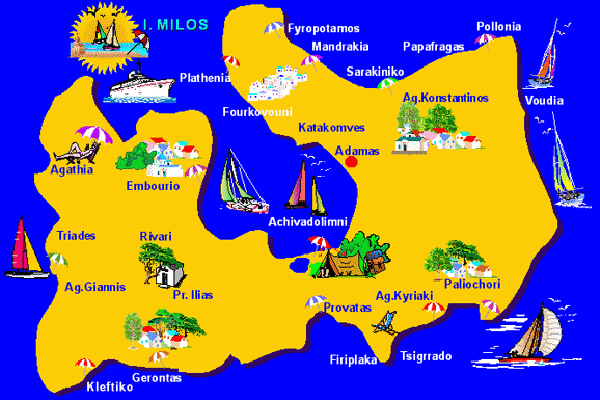 Mapa turístico de Milos
