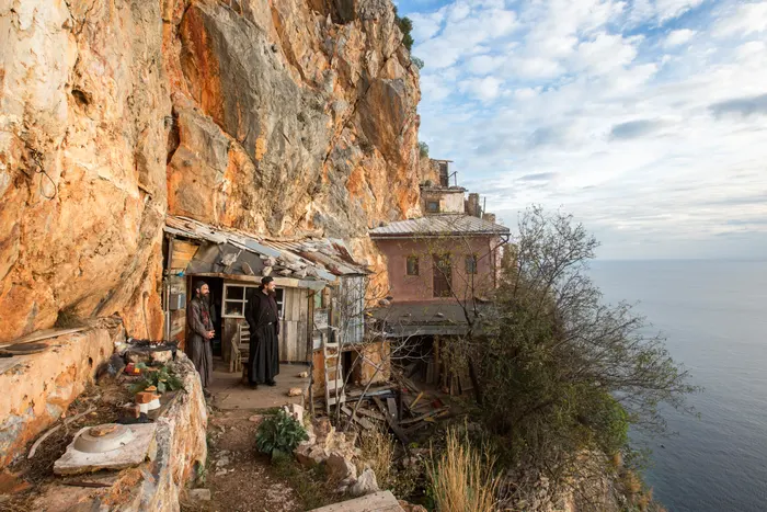 Casas do Monte Athos na Grécia
